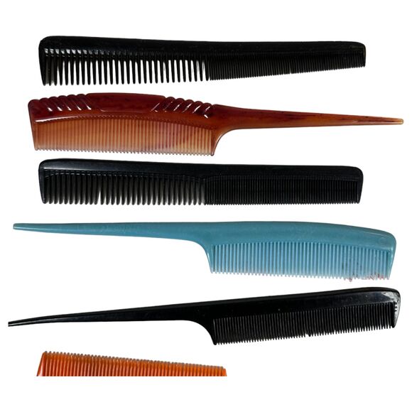 Vintage USA Made Plastic Hair Combs and Picks Lot of 14 - Picture 4 of 6